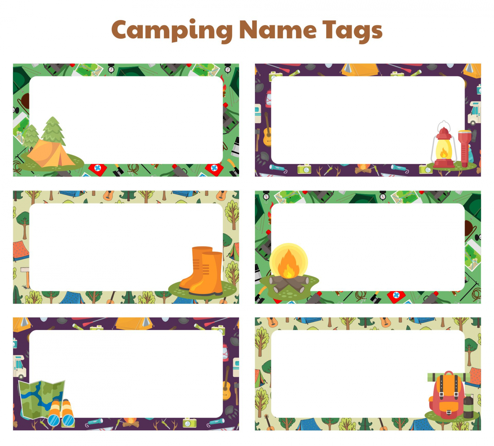 Best Camping Kindergarten Printable Name Tags - printablee