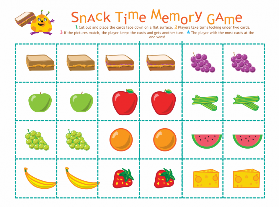 Best Food Memory Game Printable - printablee