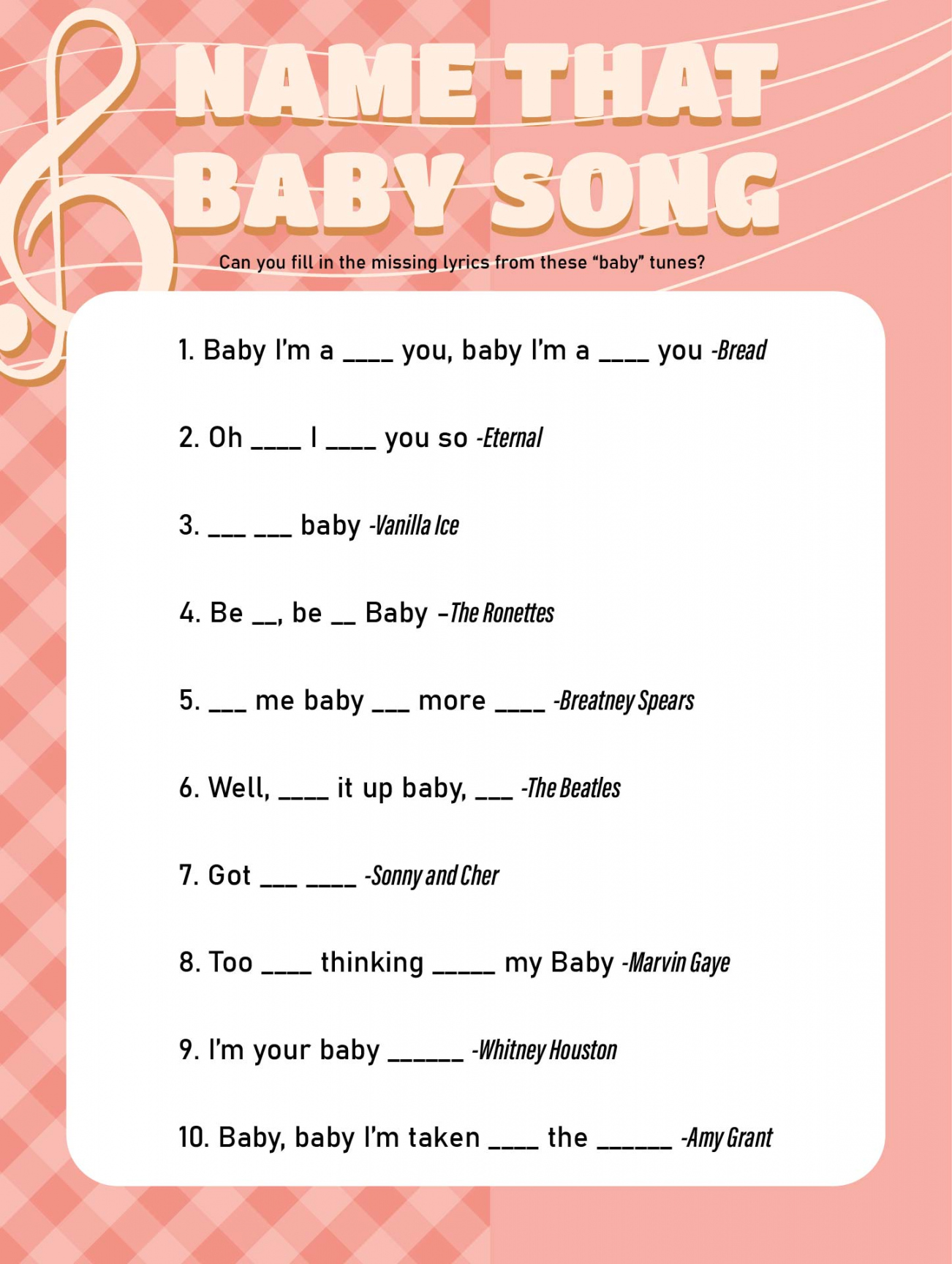 Best Free Printable Baby Shower Games With Answers - printablee