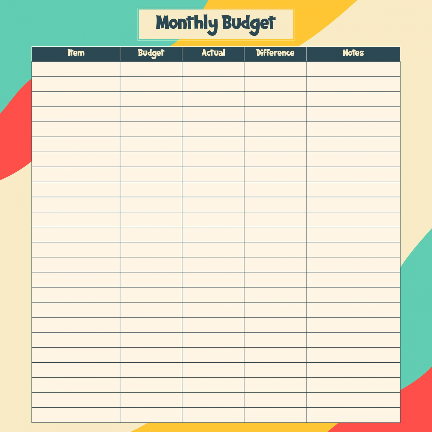 Best Free Printable Blank Budget Spreadsheet - printablee