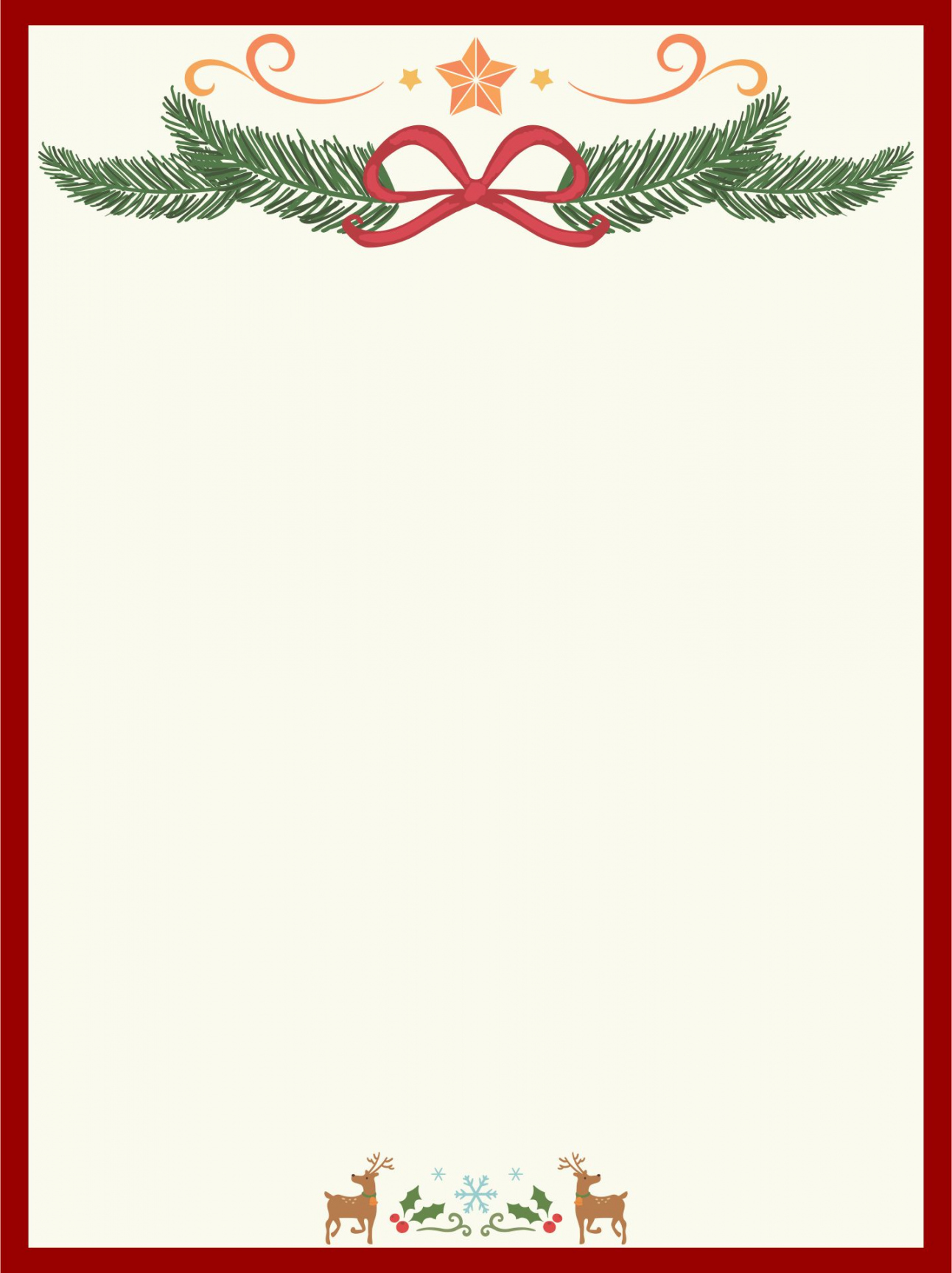 Best Free Printable Christmas Stationary Borders - printablee