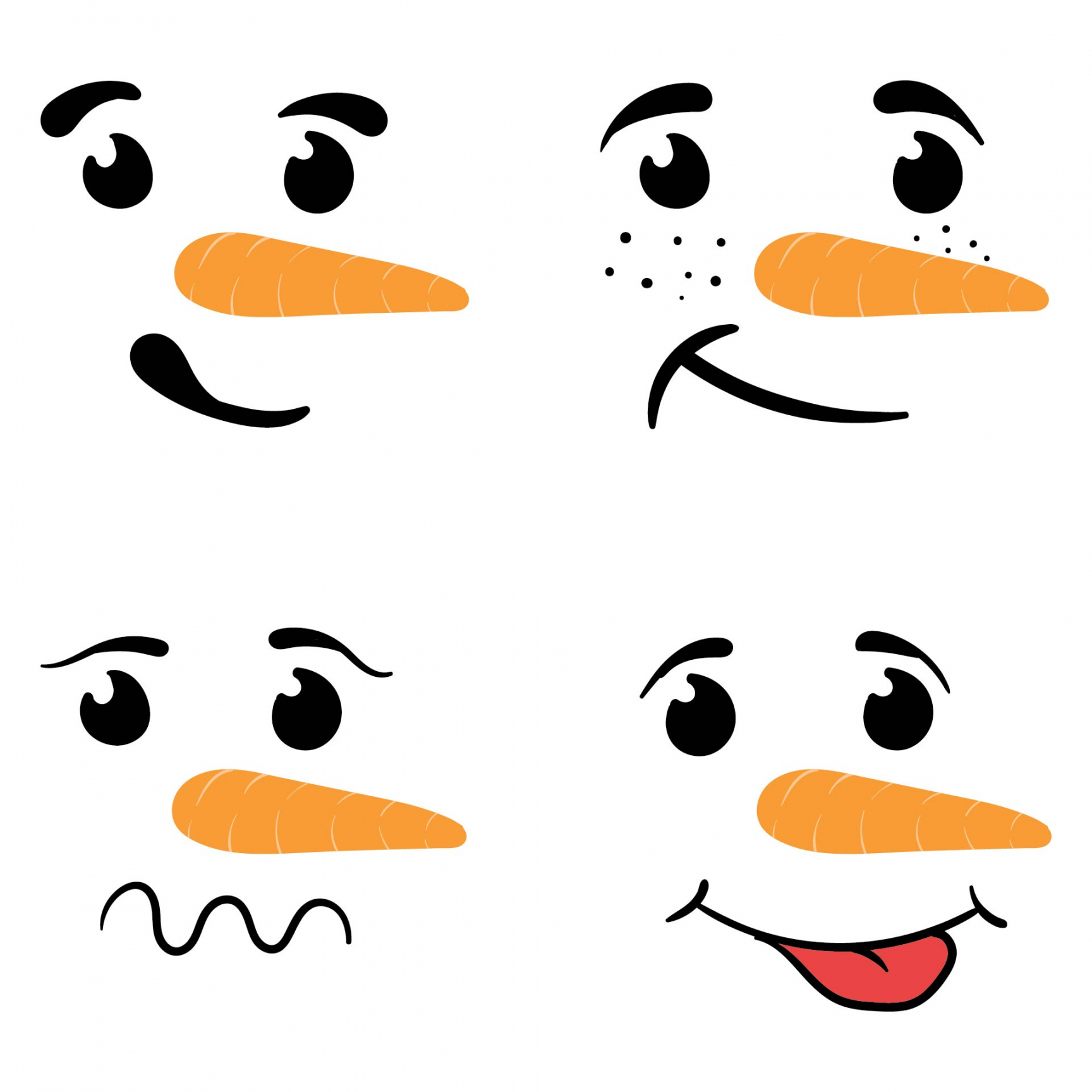 Best Free Printable Snowman Face Template - printablee