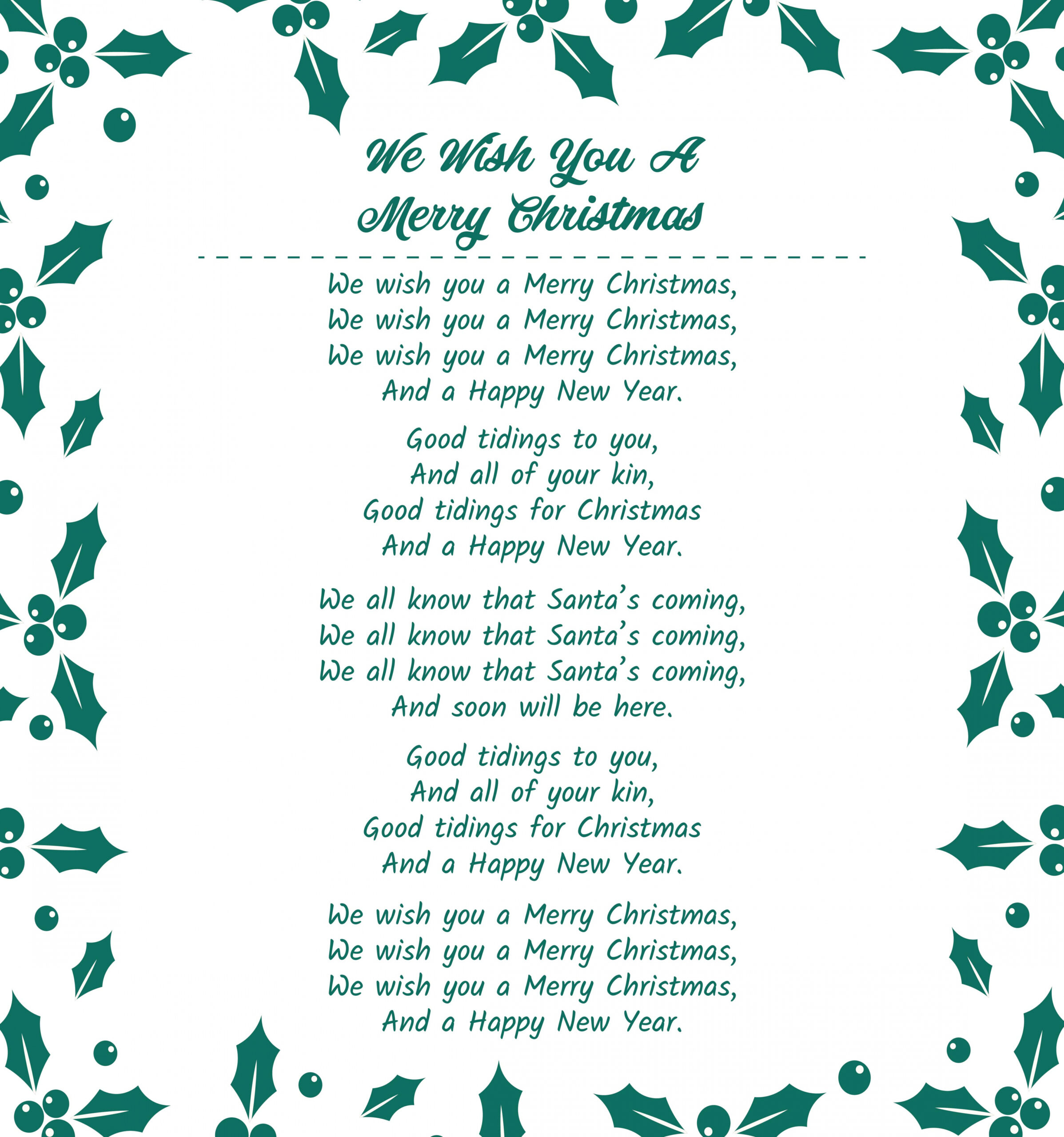 Best Free Printable Vintage Christmas Song Lyrics - printablee