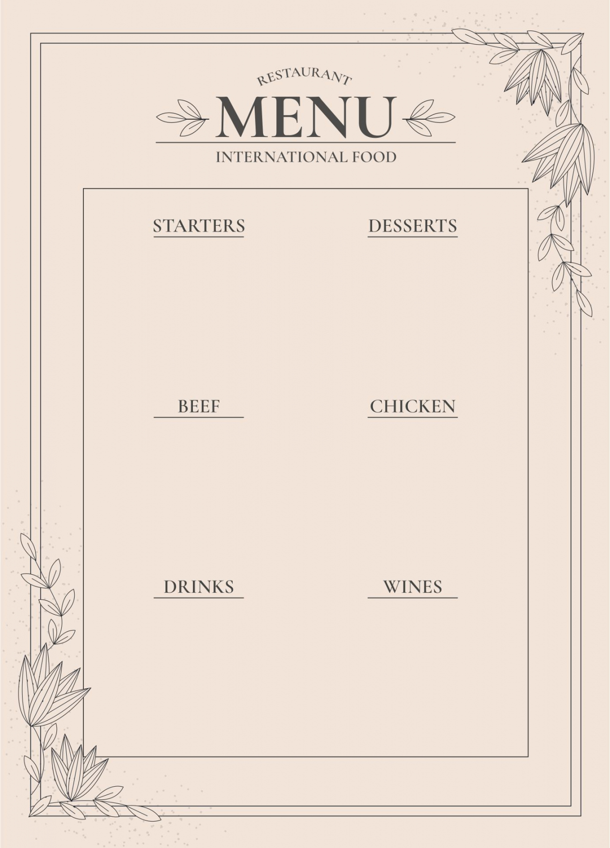 Best Printable Blank Restaurant Menus  Menu restaurant, Menu