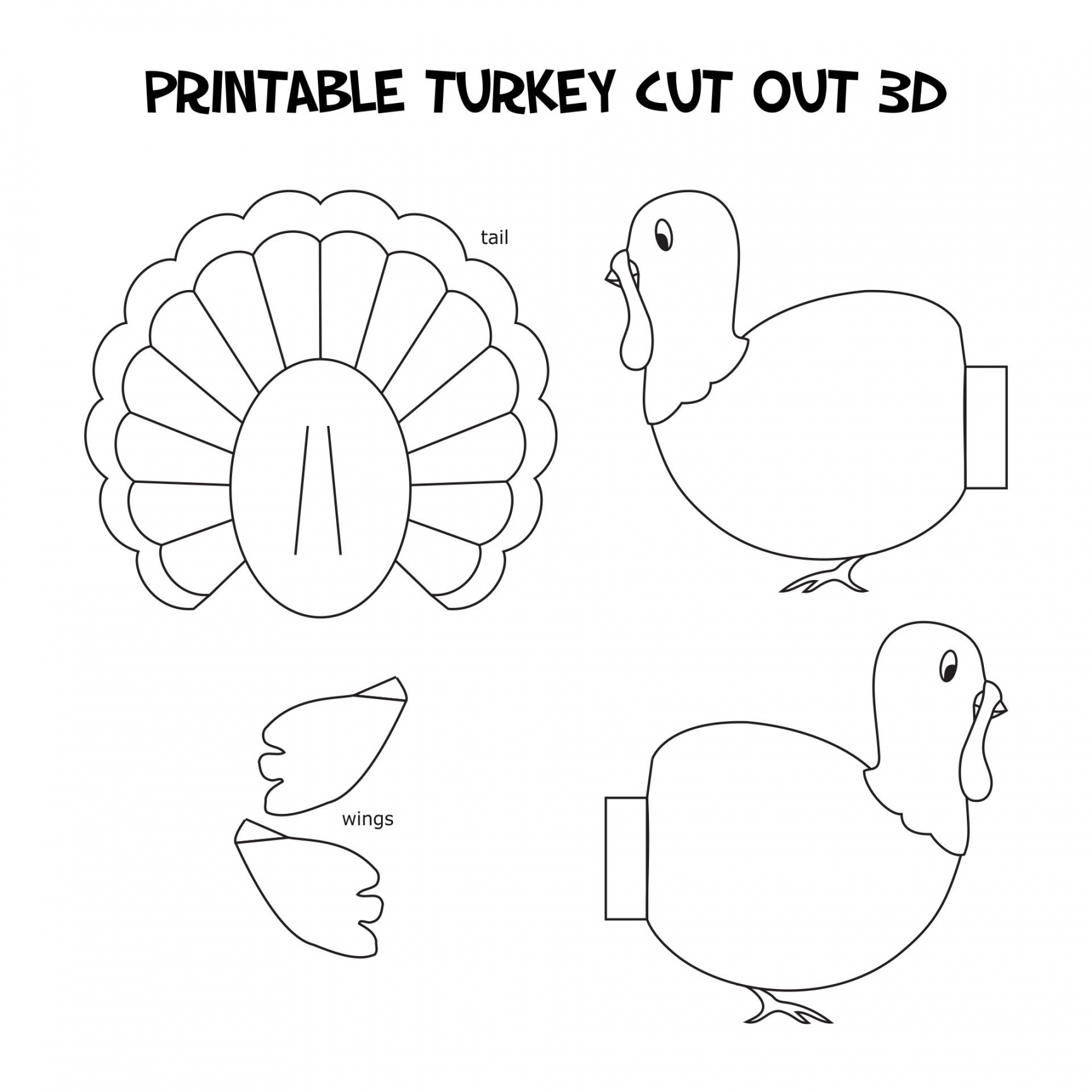 Best Thanksgiving Printable Cutouts - printablee