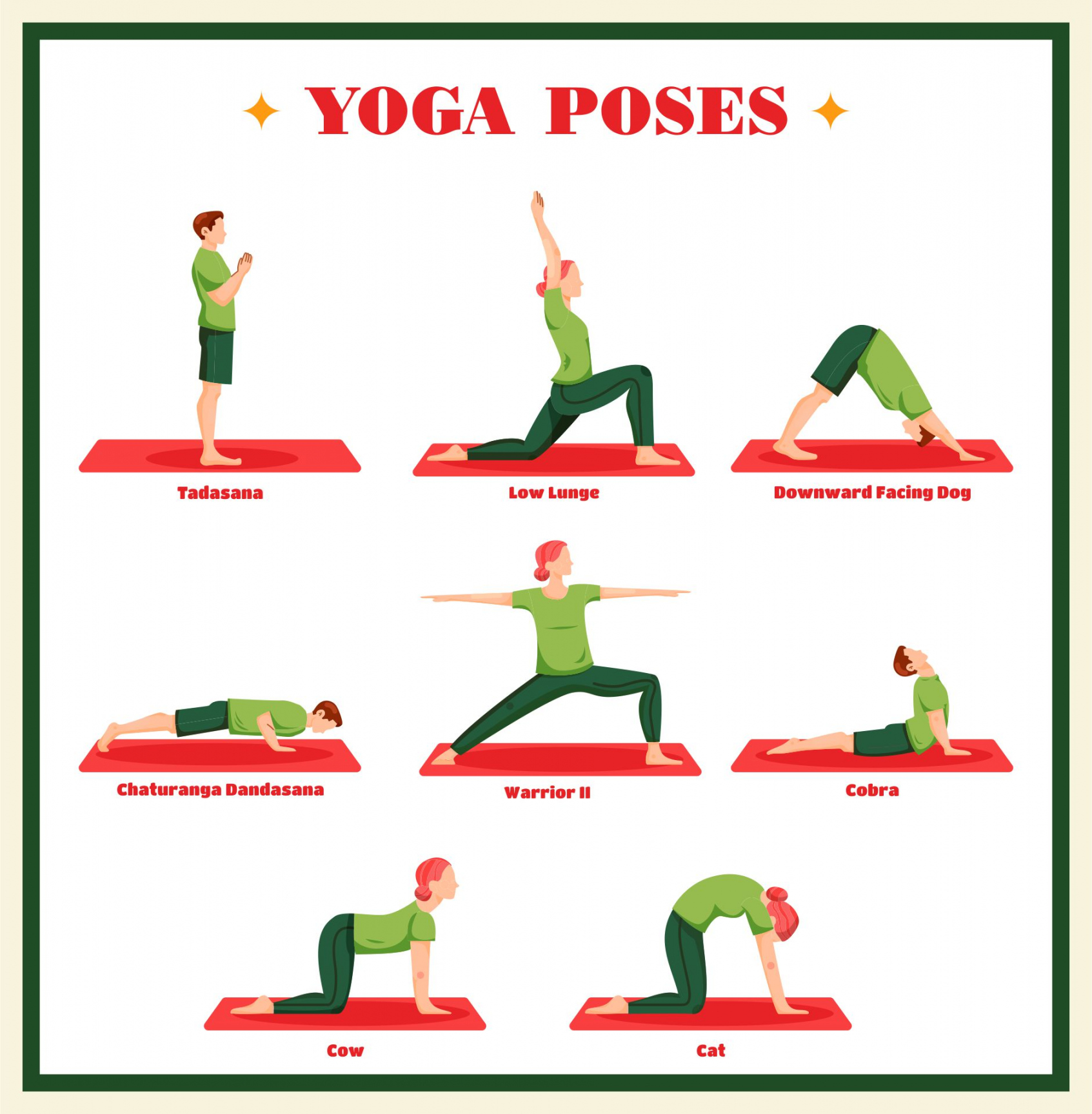 Best Yoga Poses Printable Chart - printablee