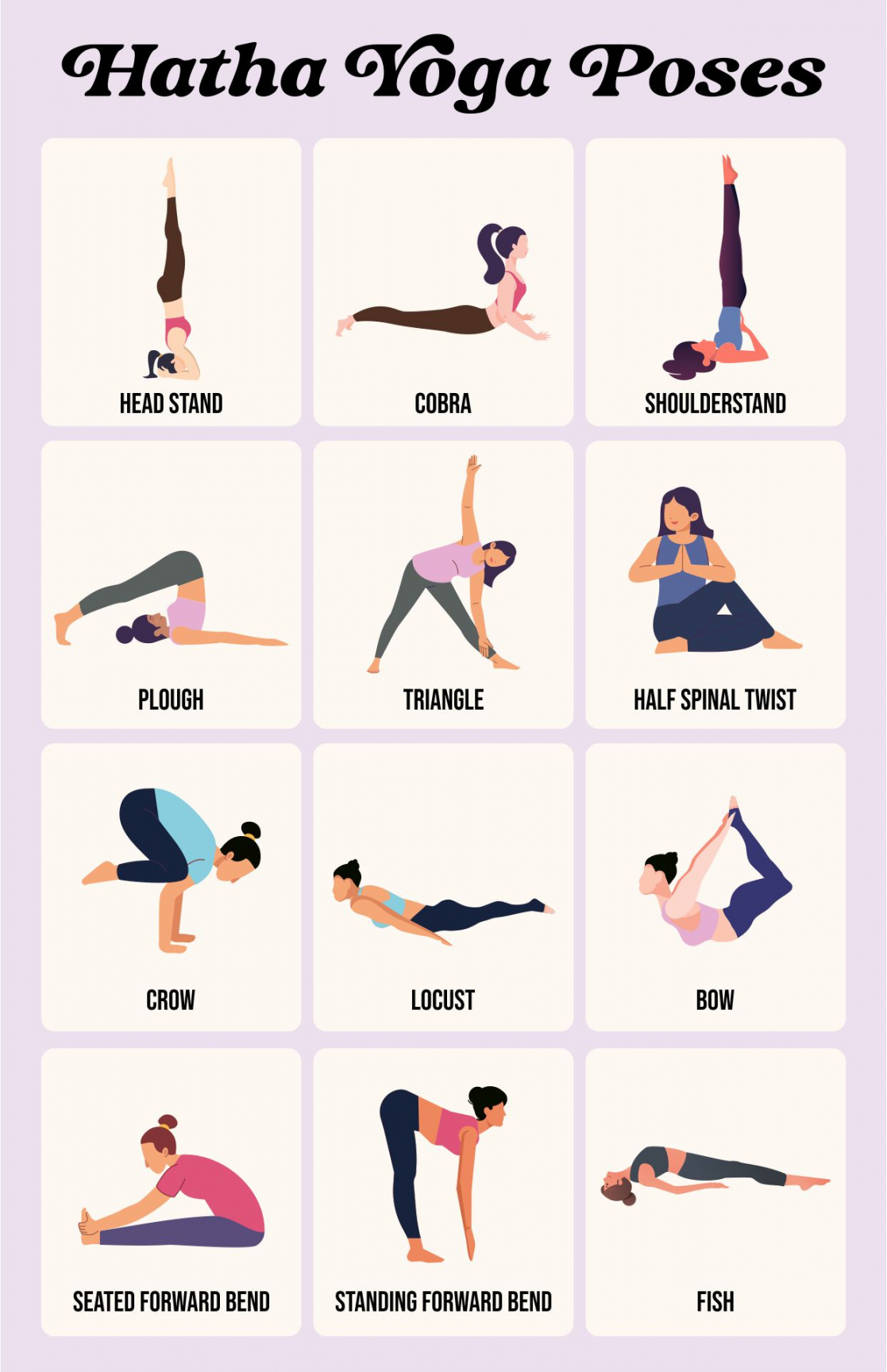 Best Yoga Poses Printable Chart - printablee