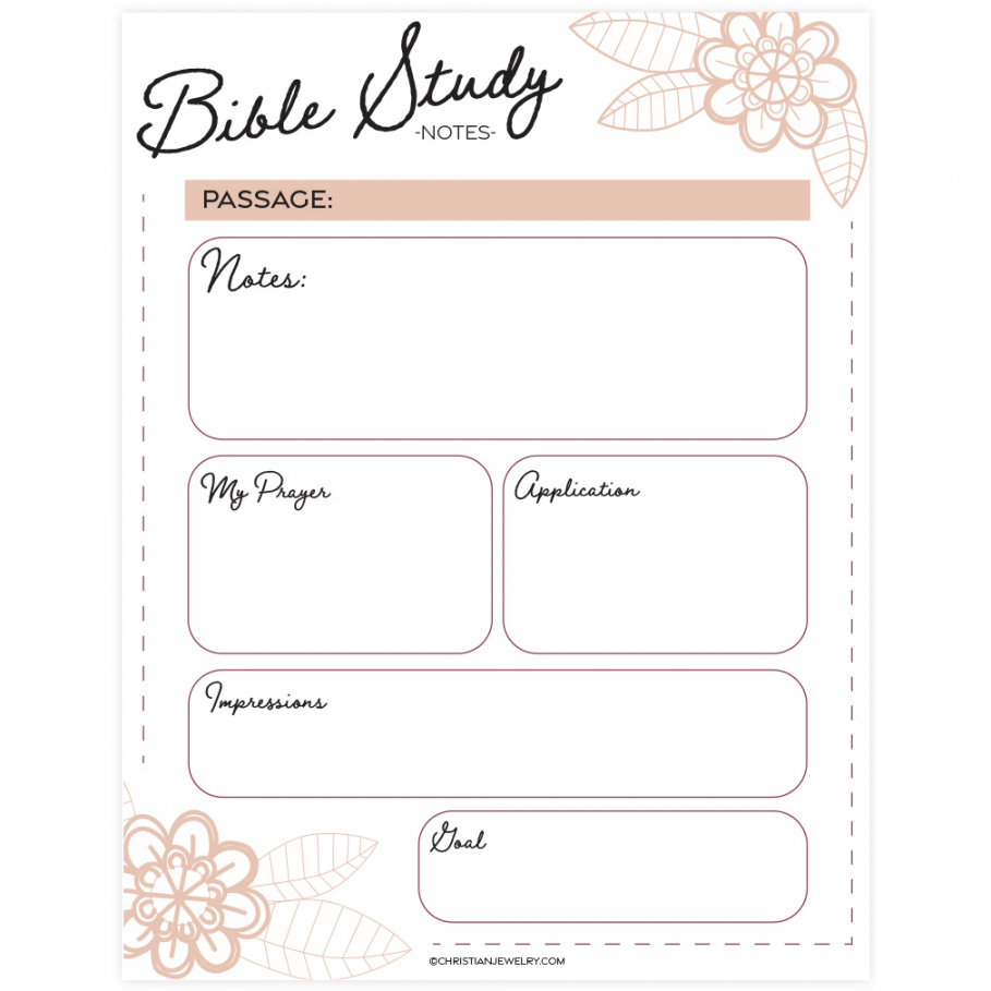 Bible Study Page - Flowers  Free Christian Printables