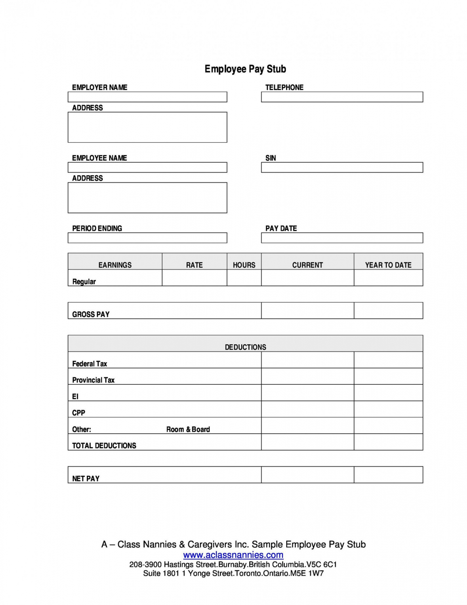 Browse Our Sample of Pay Stub Template For Truck Driver