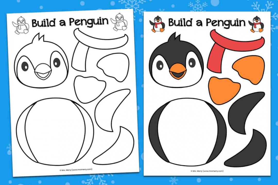 Build a Penguin Free Printable Kids Craft Mrs