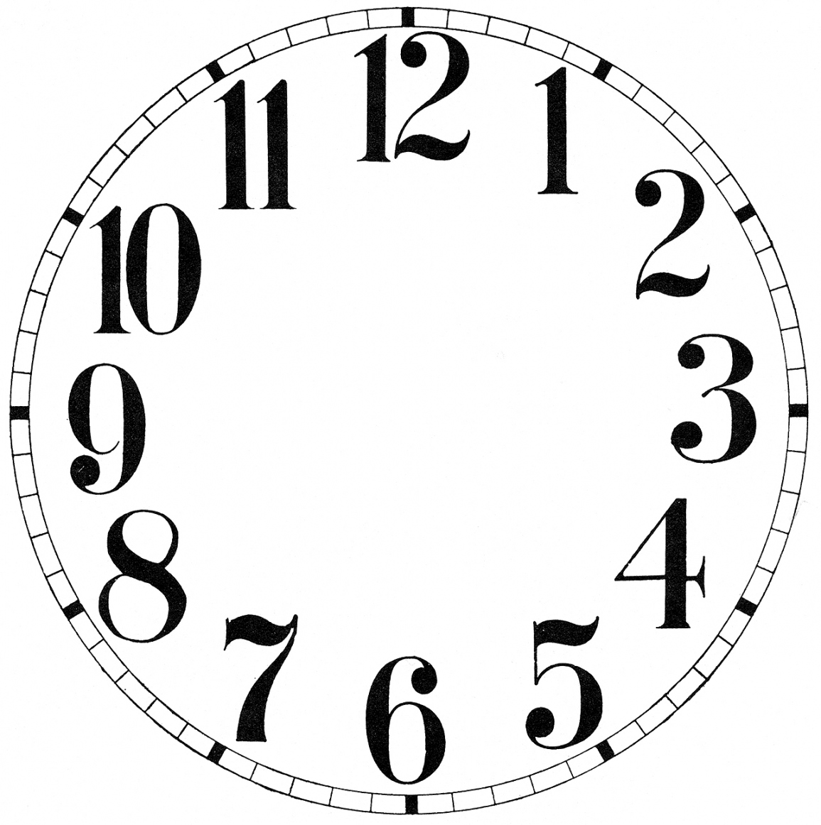Clock Face Images - Print Your Own! - The Graphics Fairy