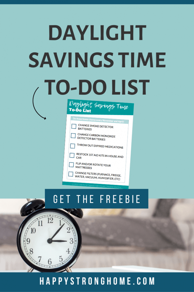 Daylight Savings Time To-Do List FREE Printable - Happy Strong Home