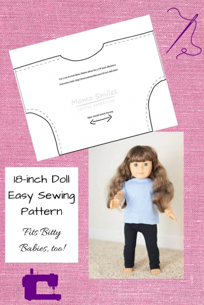 Easy And Free  Inch Doll Printable Shirt Pattern Even Kids Can Sew