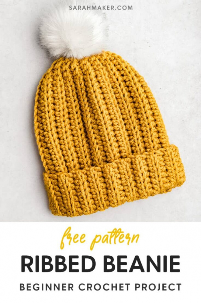 Easy Crochet Hat Pattern - Chunky Ribbed Beanie