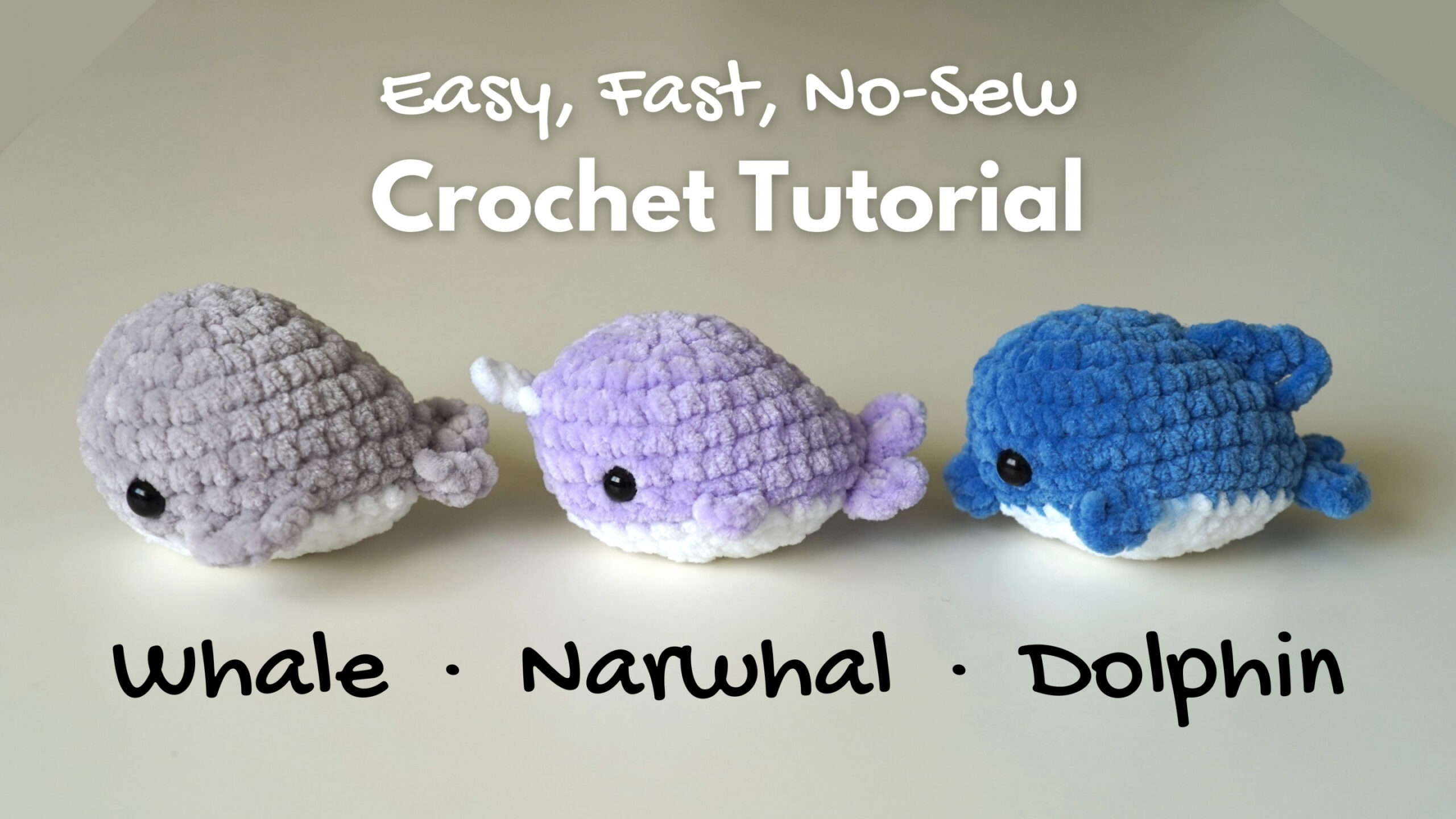 Flipper Friends · Free Amigurumi Crochet Pattern: Whale, Narwhal