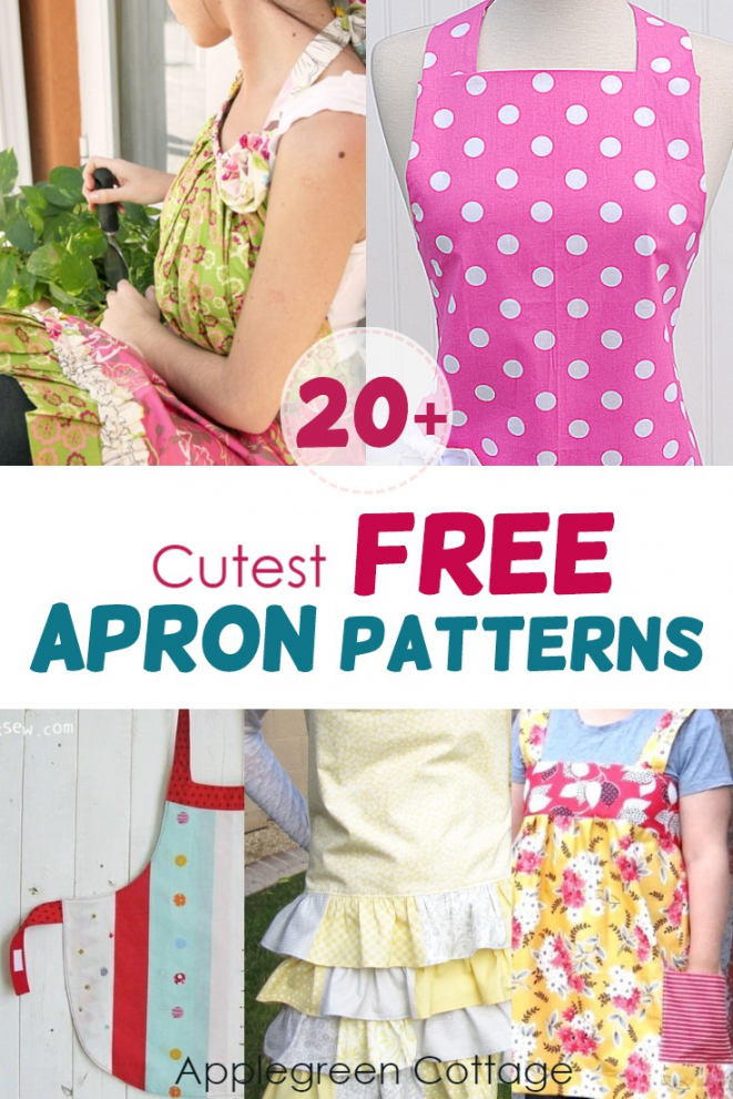 + Free Apron Patterns To Sew In 21 - AppleGreen Cottage