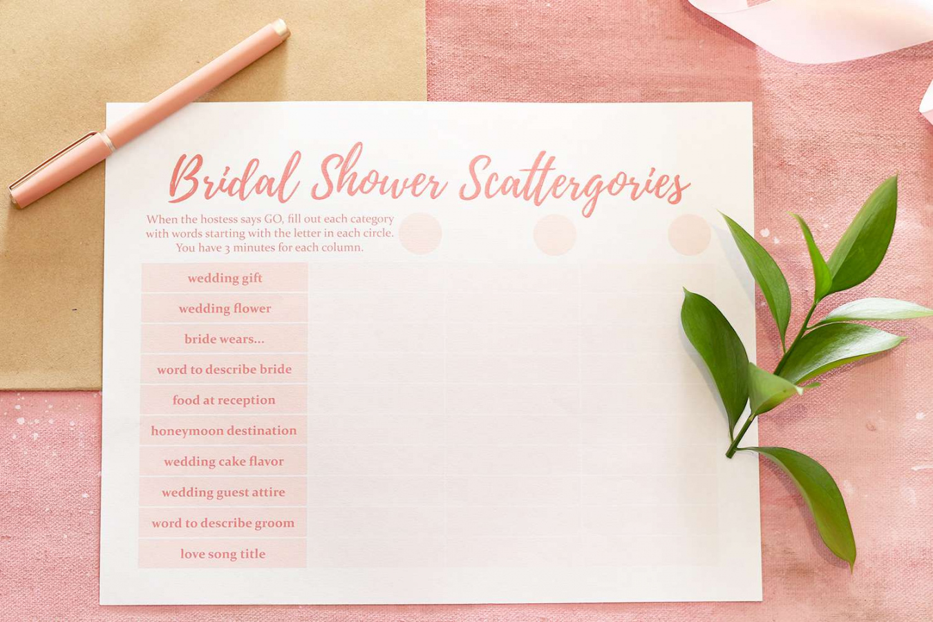 Free Bridal Shower Games With Free Printables