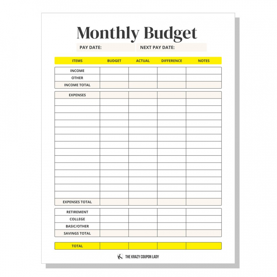 Free Budget Printables to Save More Money - The Krazy Coupon Lady
