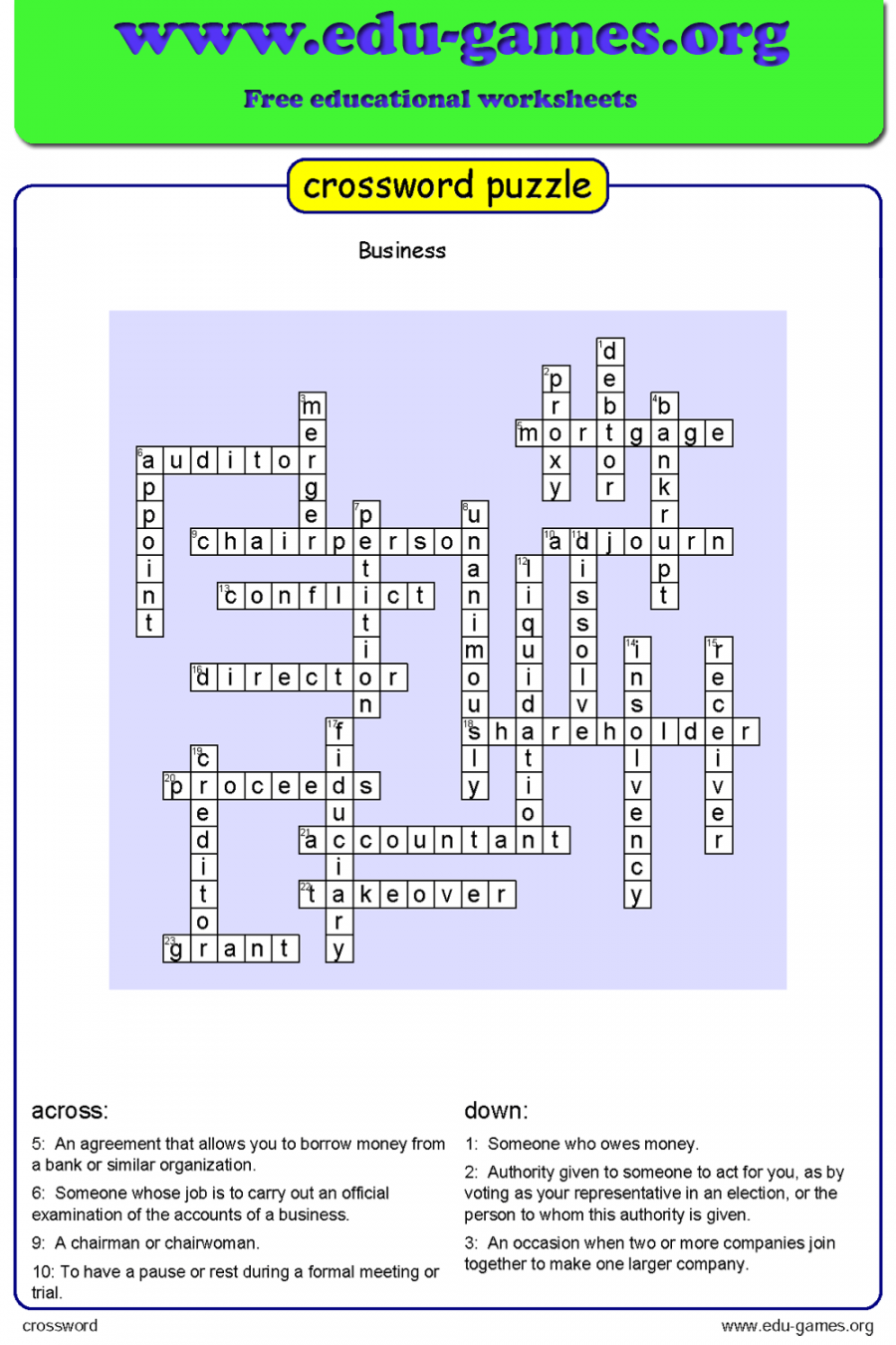 Free Crossword Maker for kids - The Printable worksheets creator