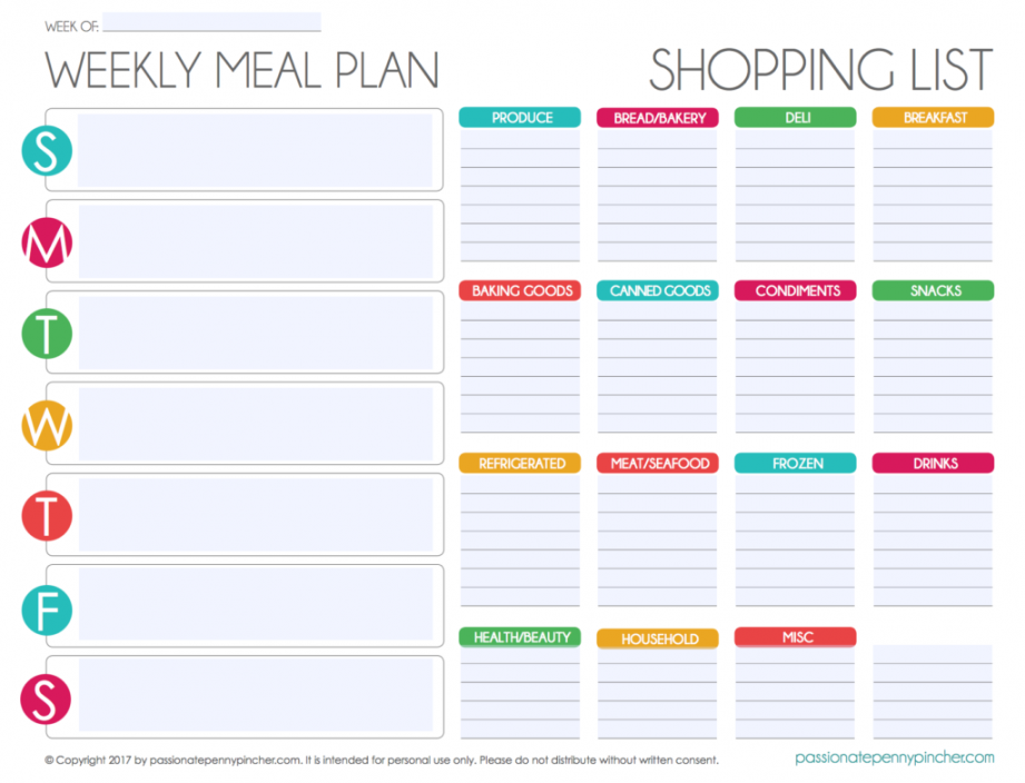 Free Editable Menu Plan and Grocery List!  Meal planning template