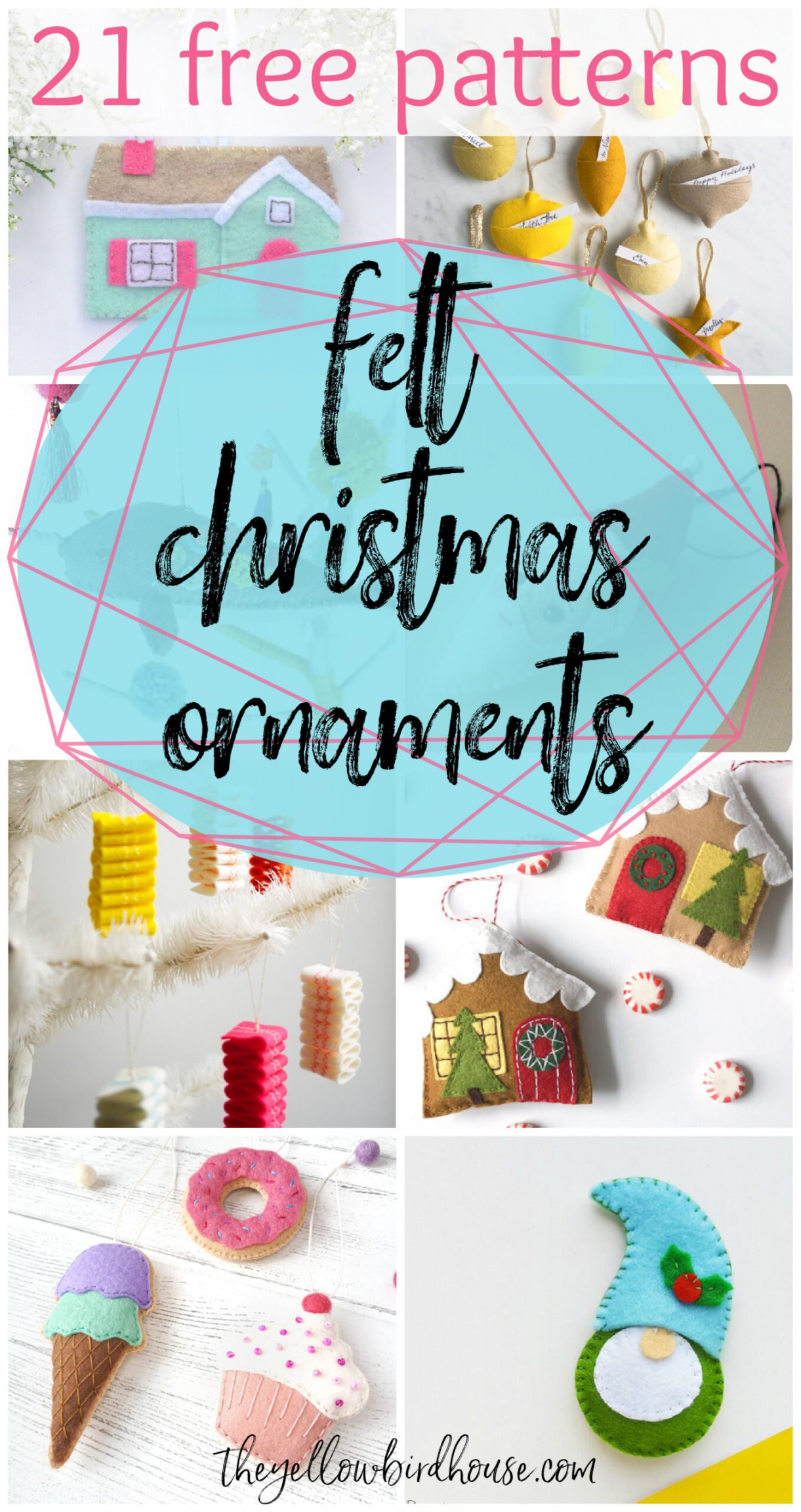 Free Felt Christmas Ornament Patterns - The Yellow Birdhouse