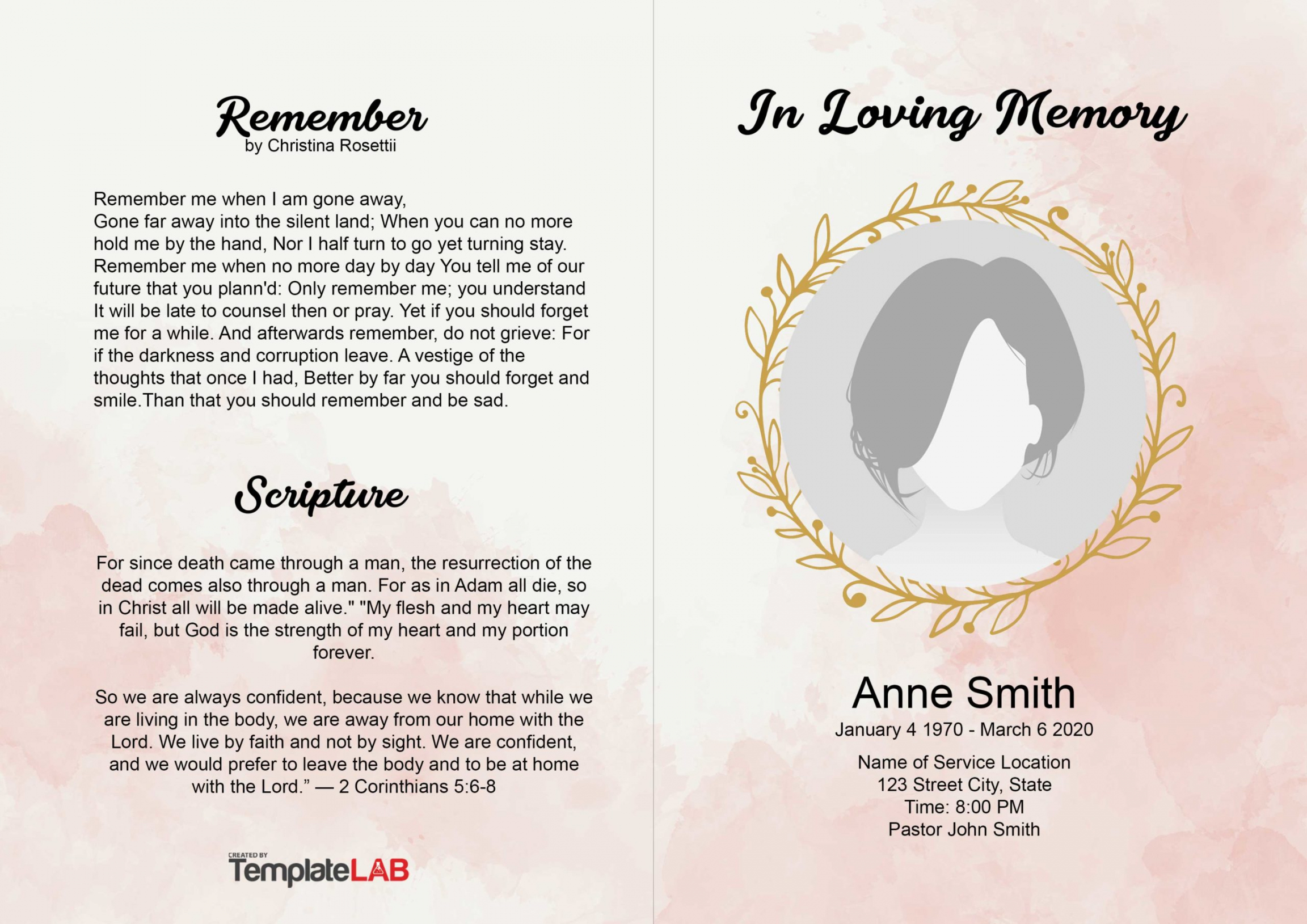 Free Funeral Program Templates (Word, PhotoShop, PowerPoint)