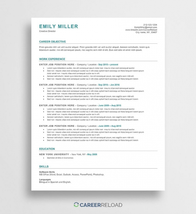 + Free Microsoft Word Resume Templates to Download