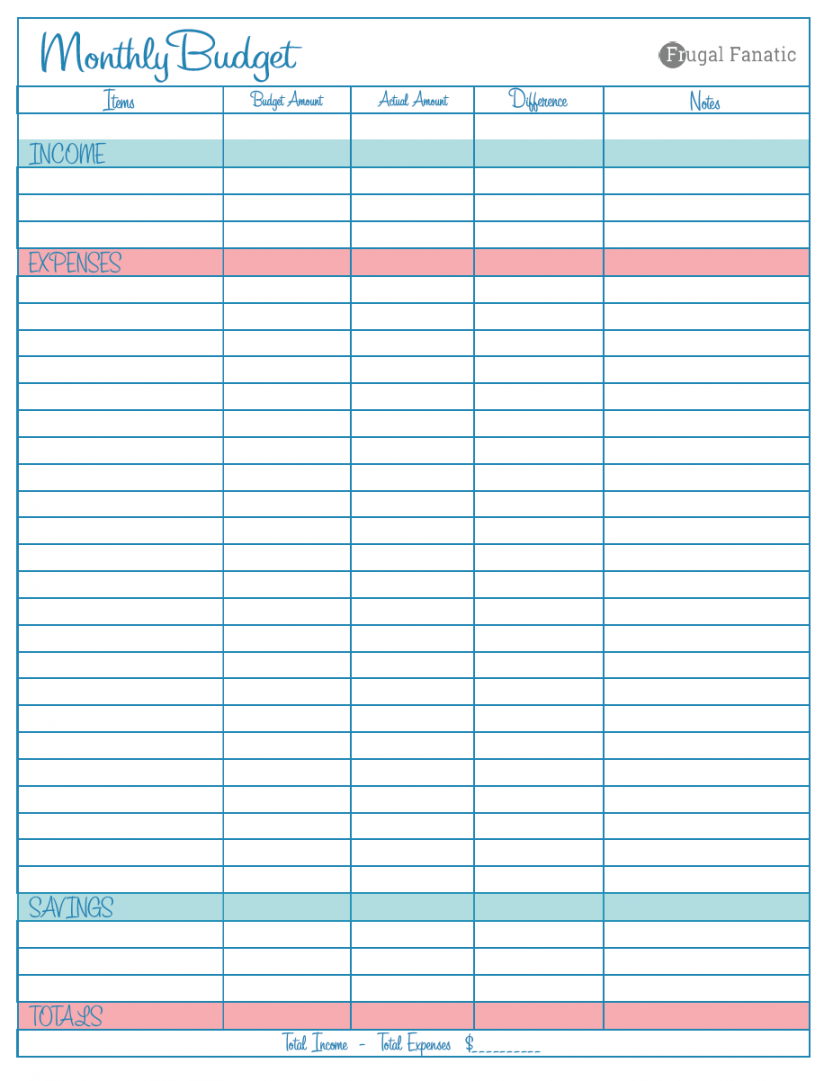 Free Monthly Budget Template - Instant Download  Monthly budget