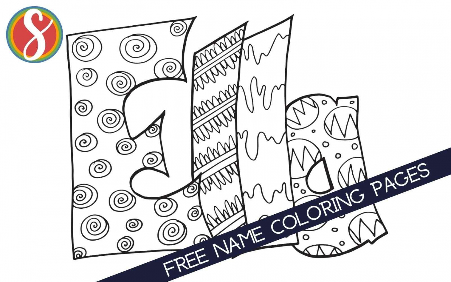 Free Name Coloring Pages — Stevie Doodles
