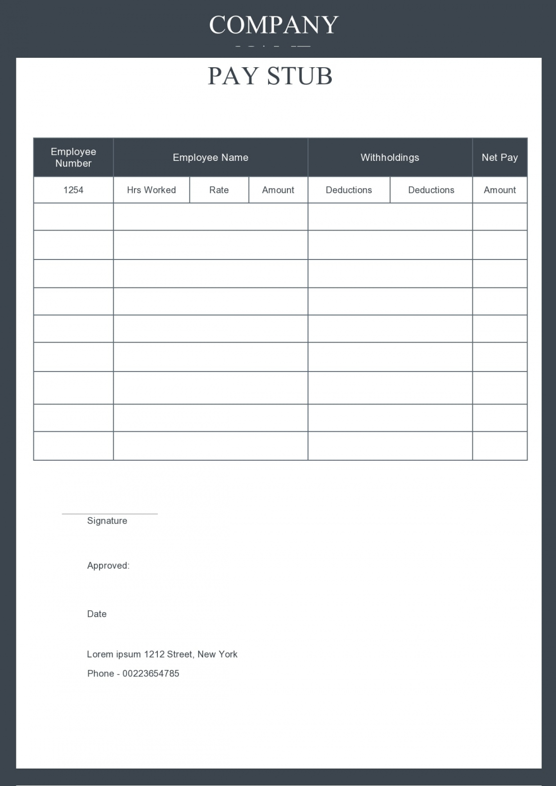 Free Pay Stub Templates [Excel, Word] - PrintableTemplates