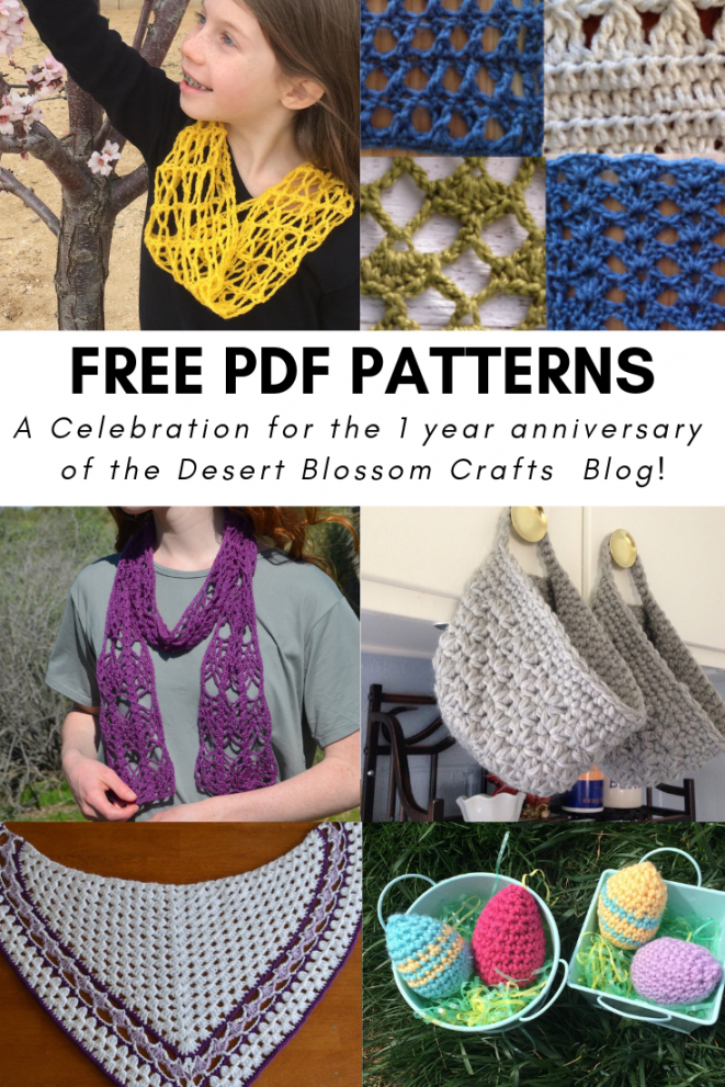 FREE PDF PATTERNS: My  Year Blog Anniversary!  Crochet patterns