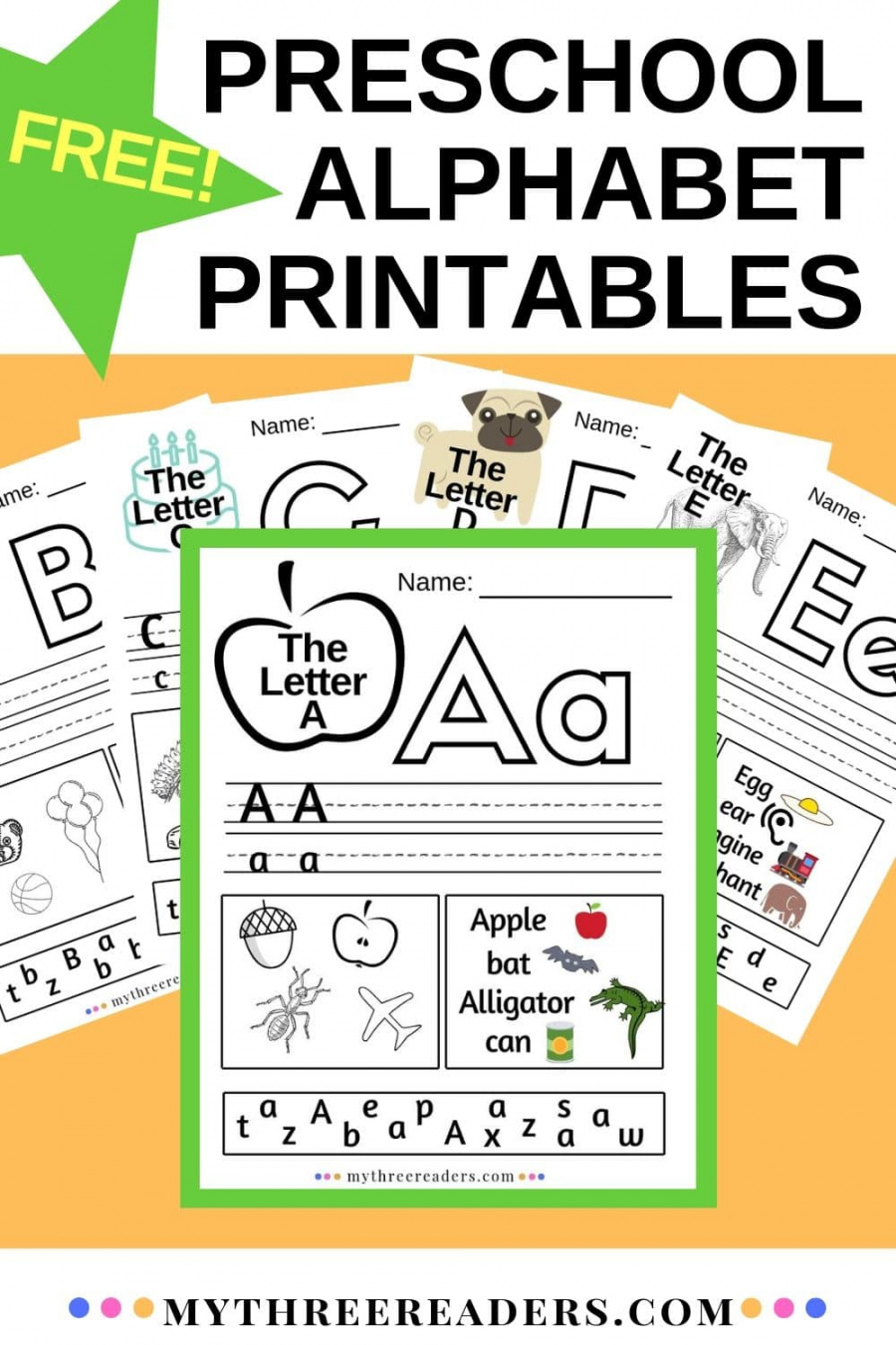 FREE  Preschool Printable Alphabet Worksheets A-Z
