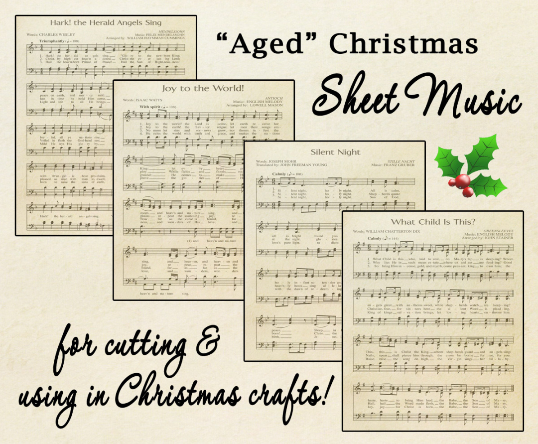 Free Printable “Aged” Music Sheets  Celebrating Holidays