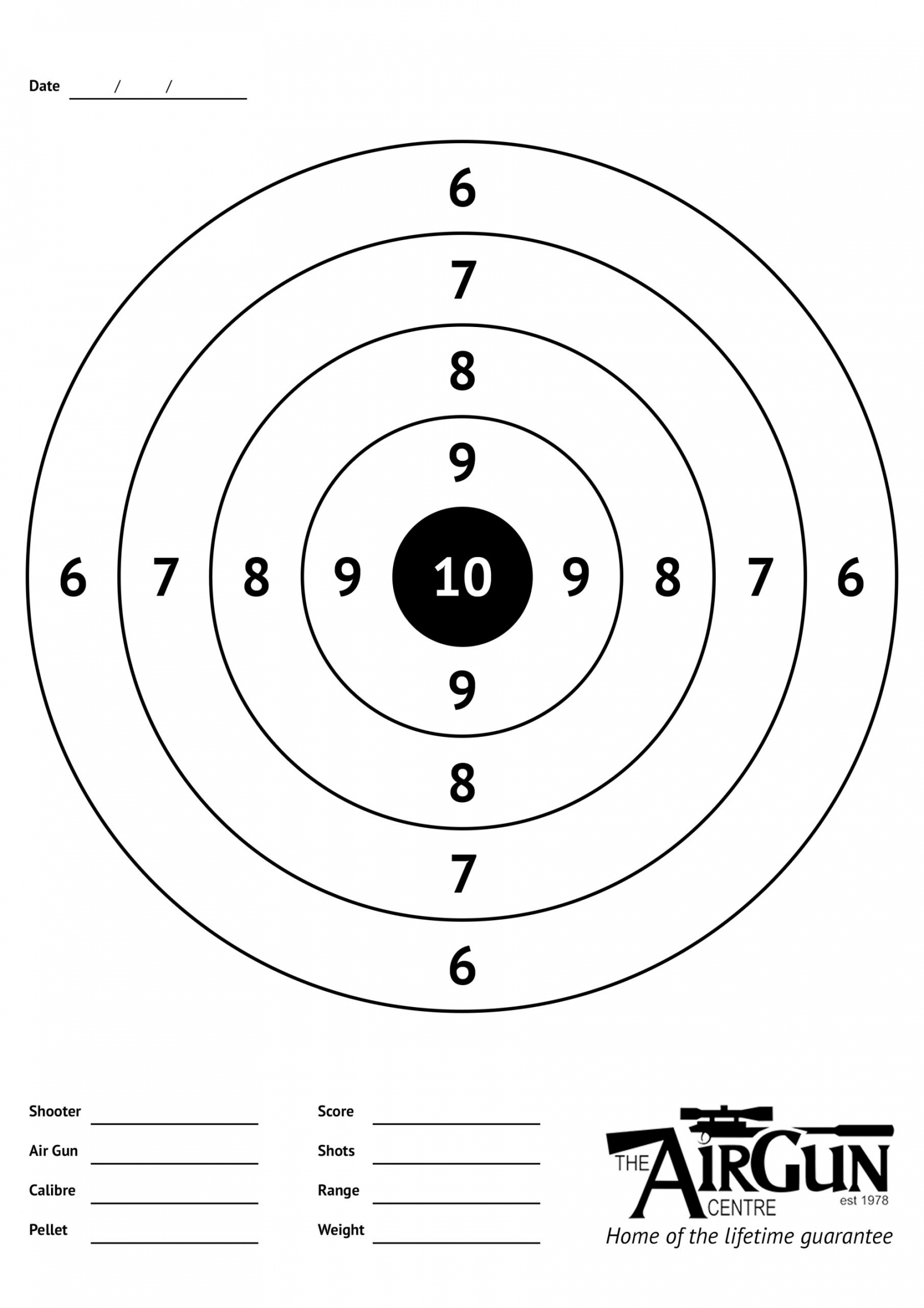 Free Printable Air Rifle Targets (A, cm & 1cm) - The Airgun Centre
