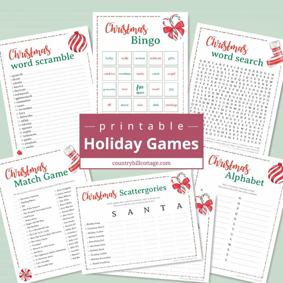 Free Printable Christmas Games for Adults and Older Kids  Games