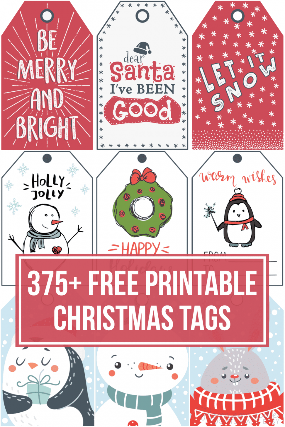 + Free Printable Christmas Tags for your Holiday Gifts