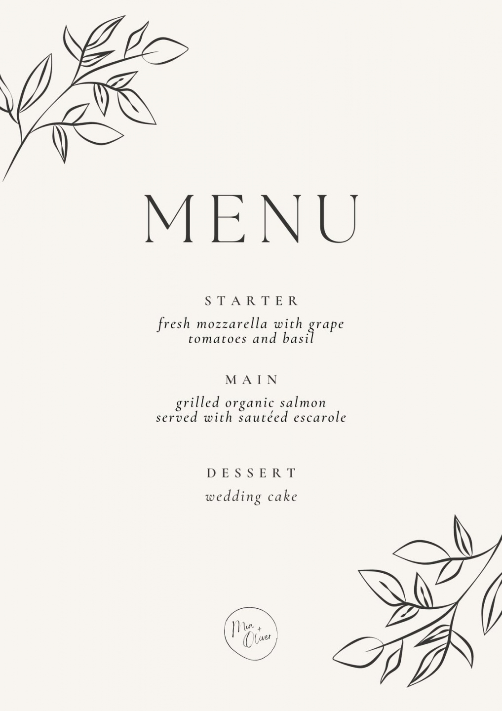 Free printable, customizable wedding menu templates  Canva