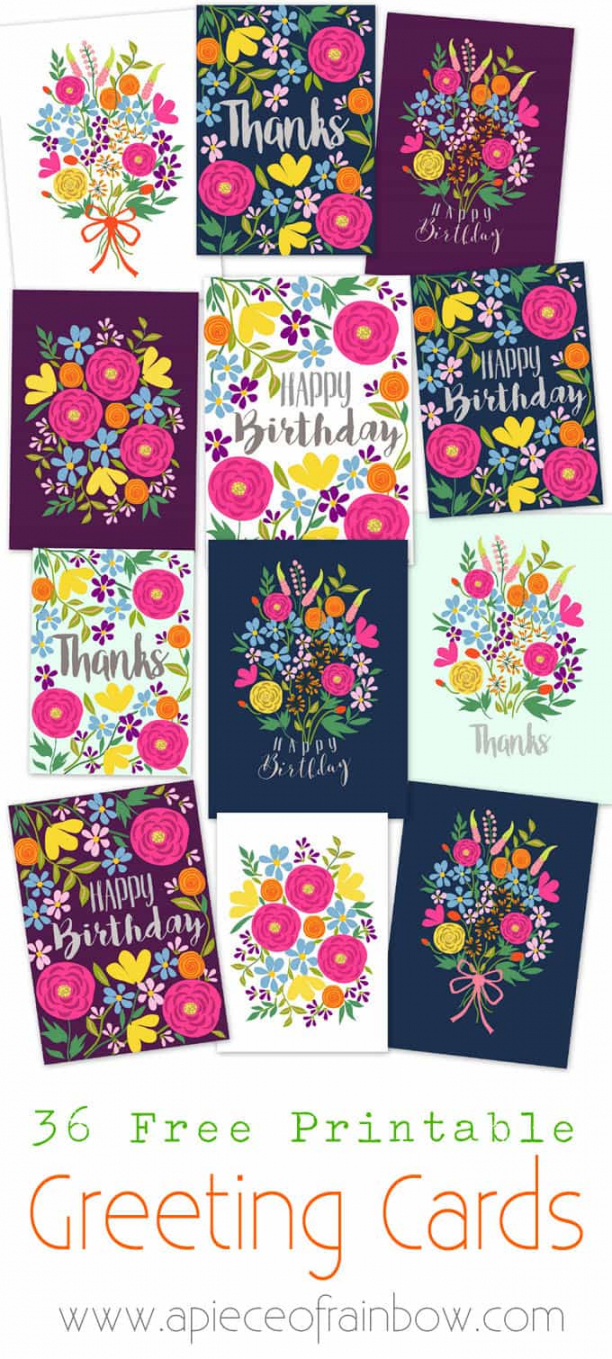 Free Printable Flower Greeting Cards - A Piece Of Rainbow
