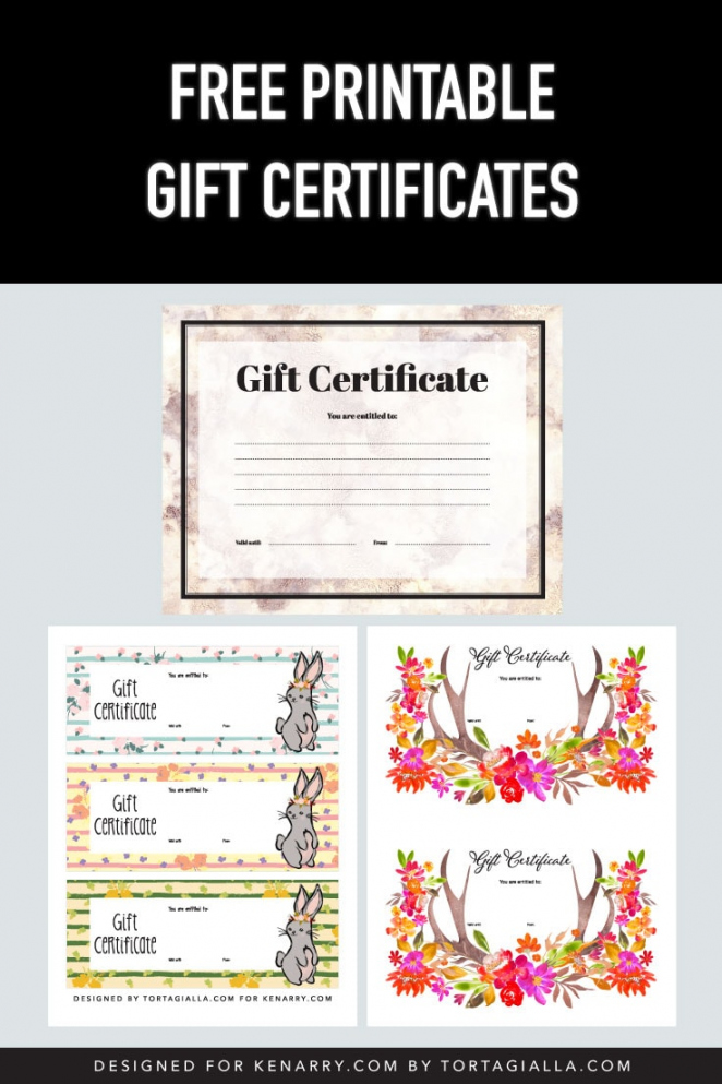 Free Printable Gift Certificates - Ideas for the Home