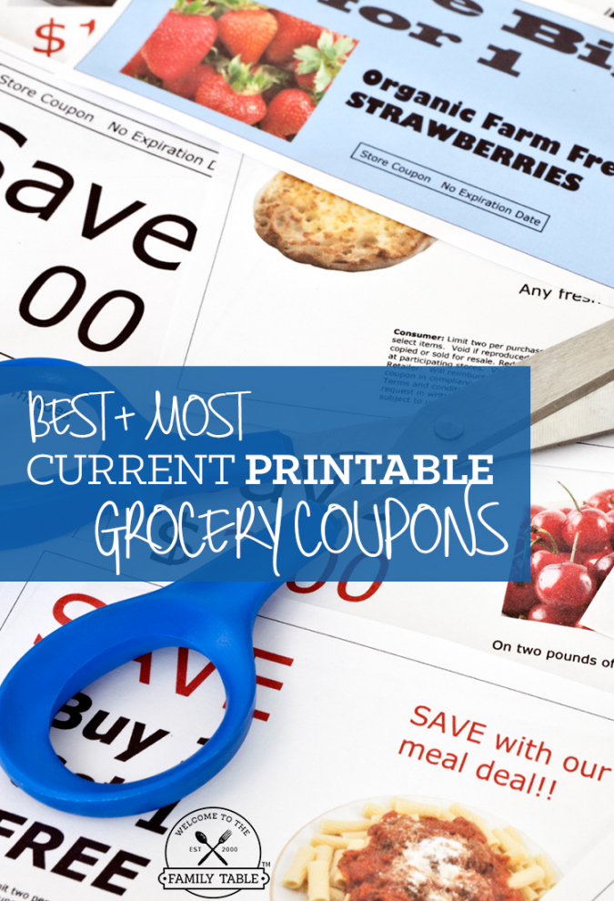 Free Printable Grocery Coupons - Welcome to the Family Table™