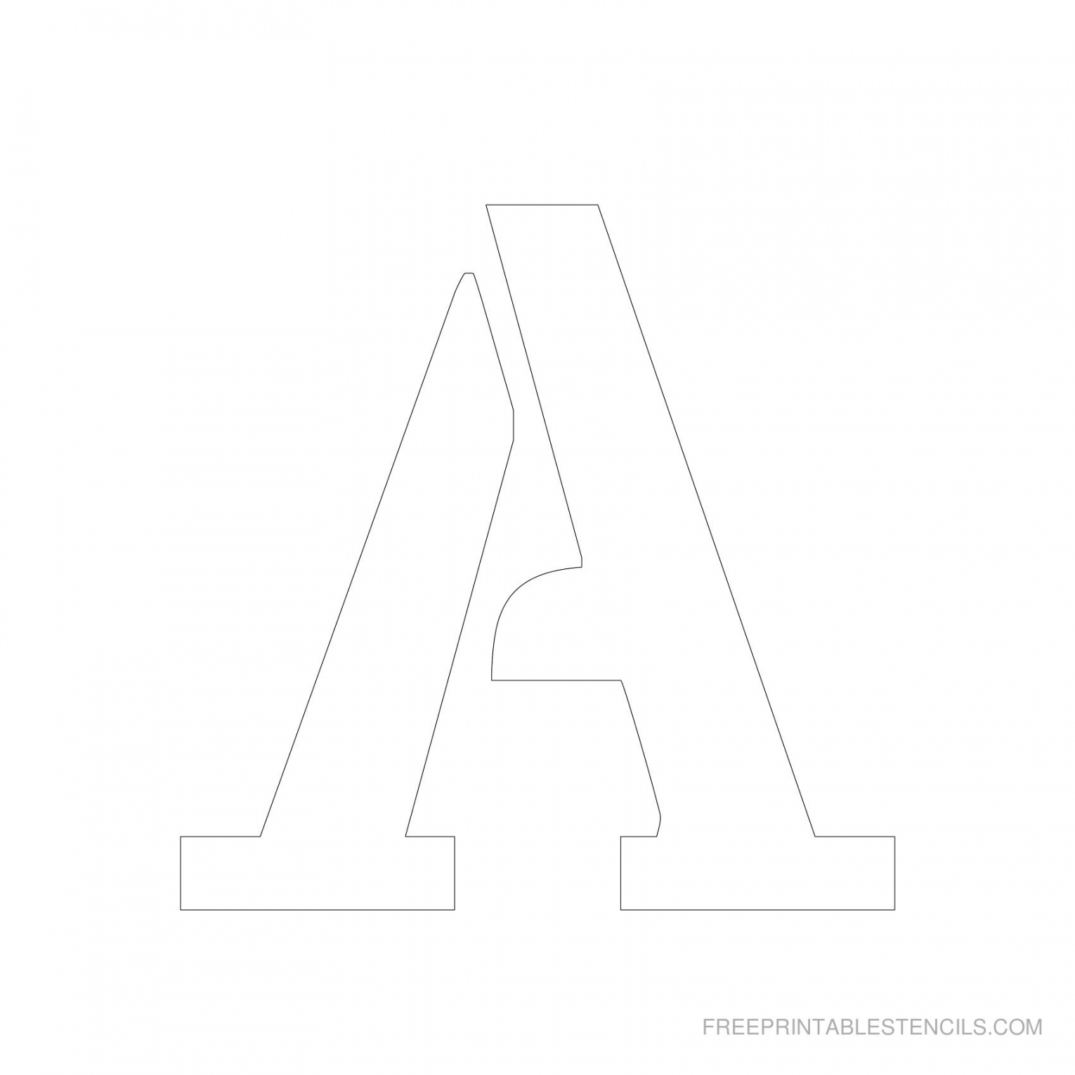 Free Printable  Inch Letter Stencils A-Z (Block Letters)