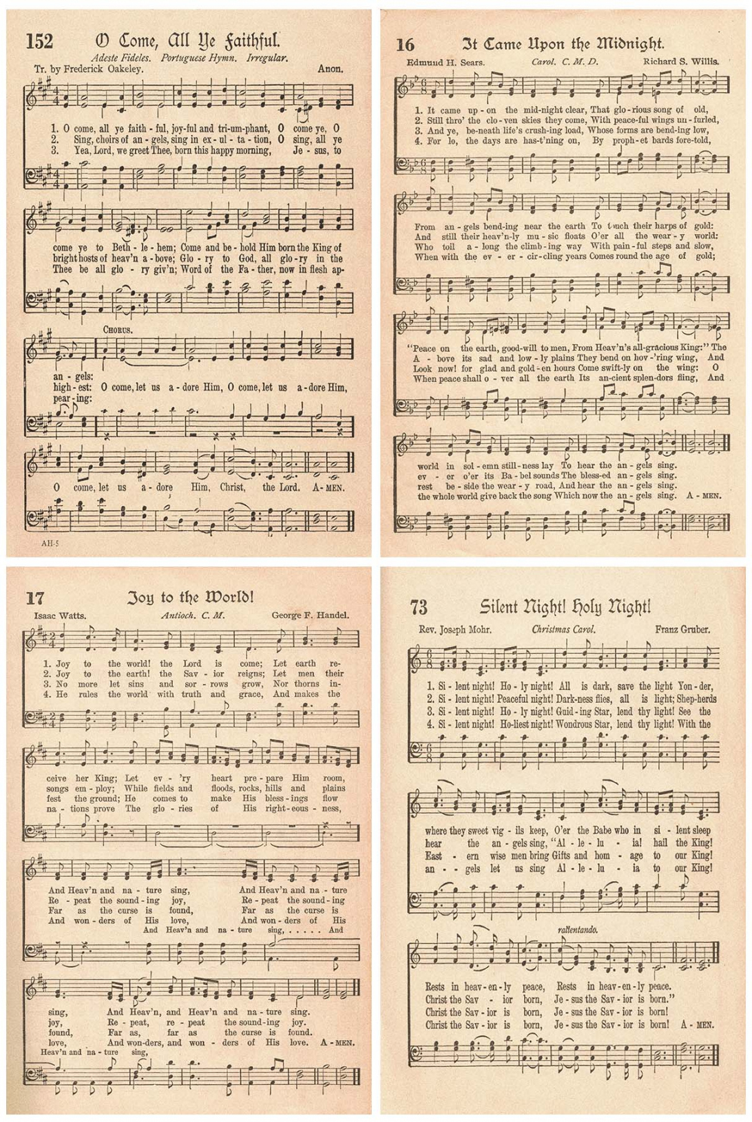 Free Printable Vintage Christmas Sheet Music Hymns - Rose Clearfield