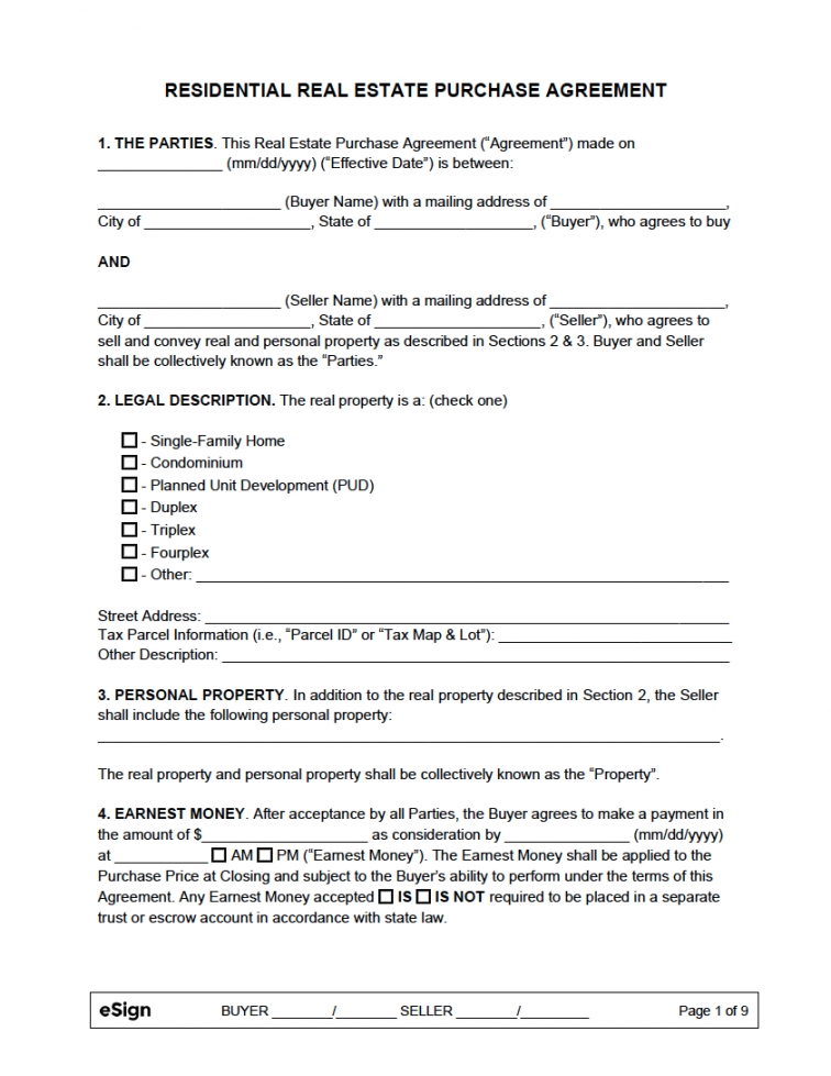 Free Purchase Agreement Templates ()  PDF  Word