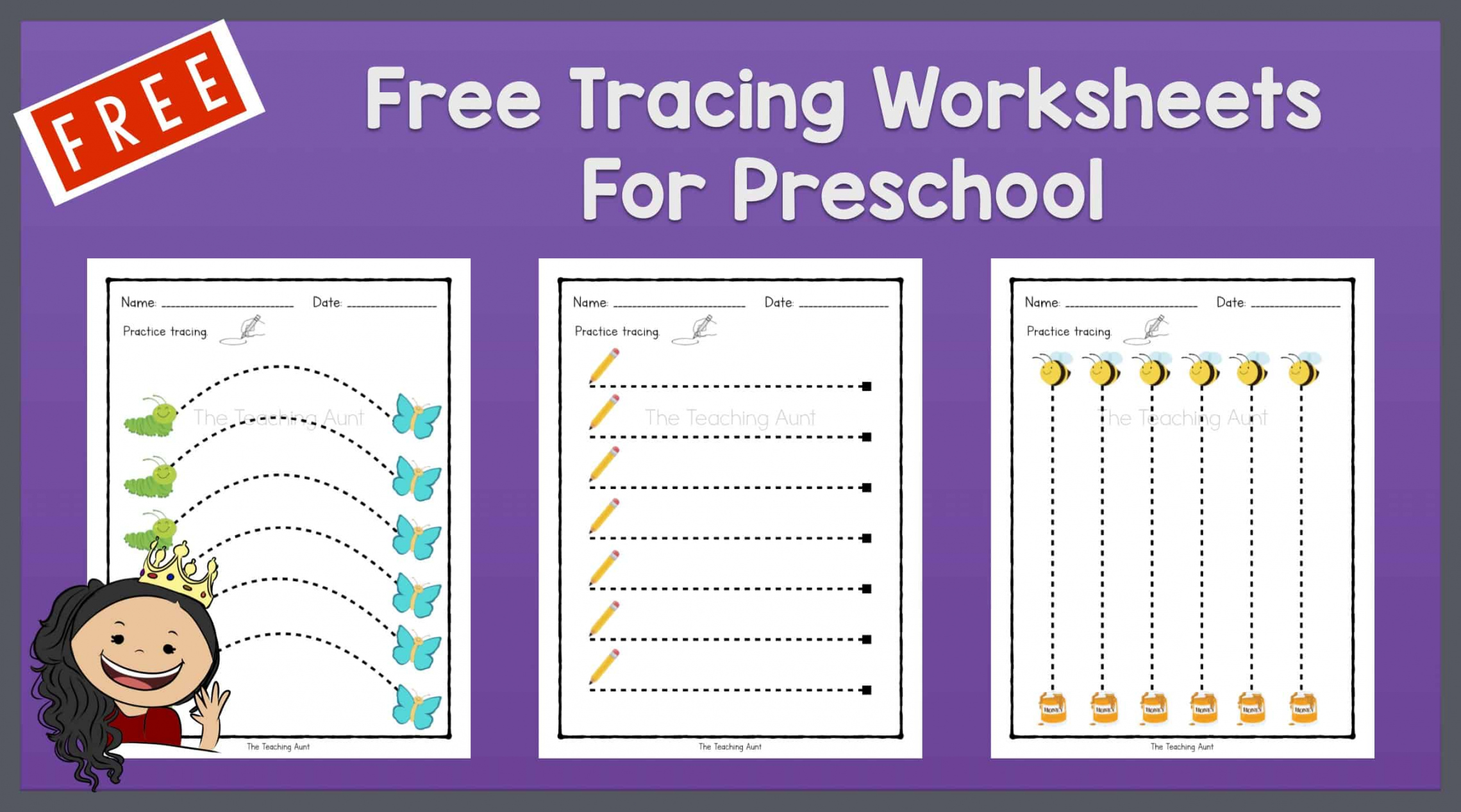 Free Tracing Worksheets for Preschool - The Teaching Aunt