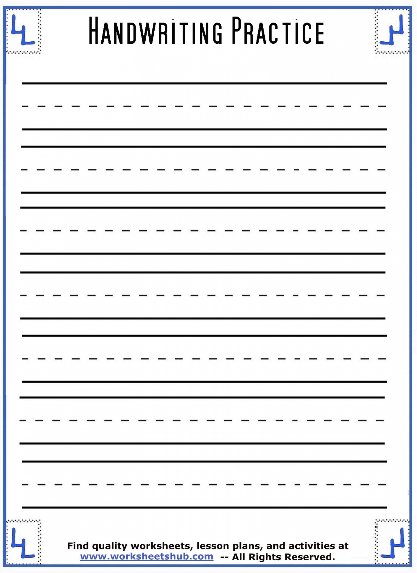 Handwriting Sheets:Printable -Lined Paper