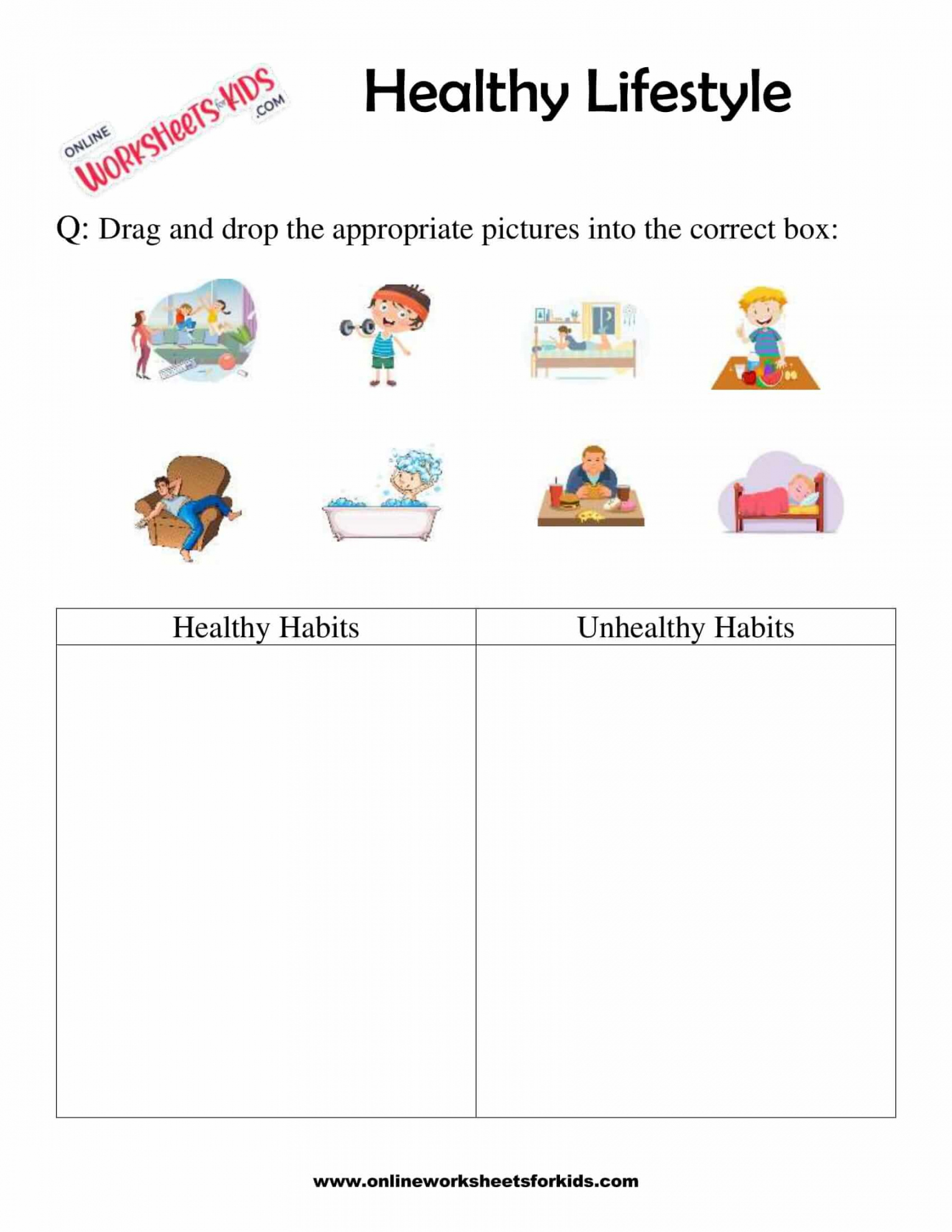 Healthy Lifestyle Worksheets For Grade -