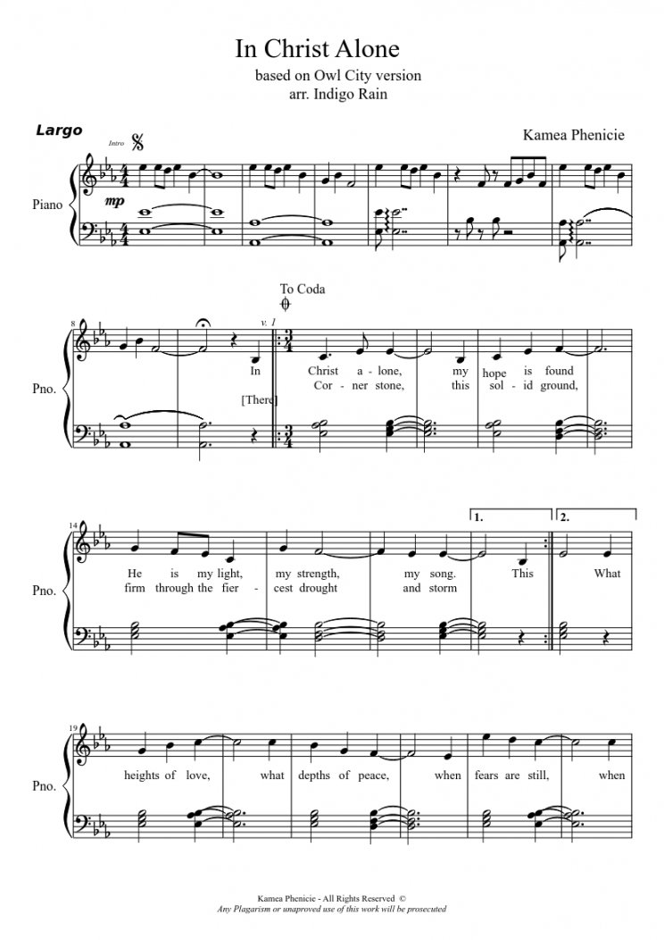 In Christ Alone - Piano Sheet music for Piano (Solo)  Musescore