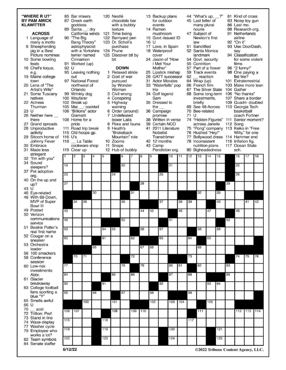 LA Times Crossword: June ,   Crosswords  yakimaherald