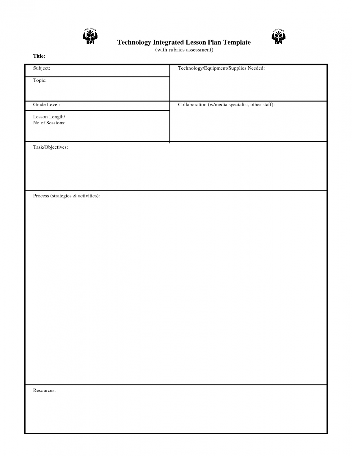 lesson plan template - PDF  Printable lesson plans, Lesson plan
