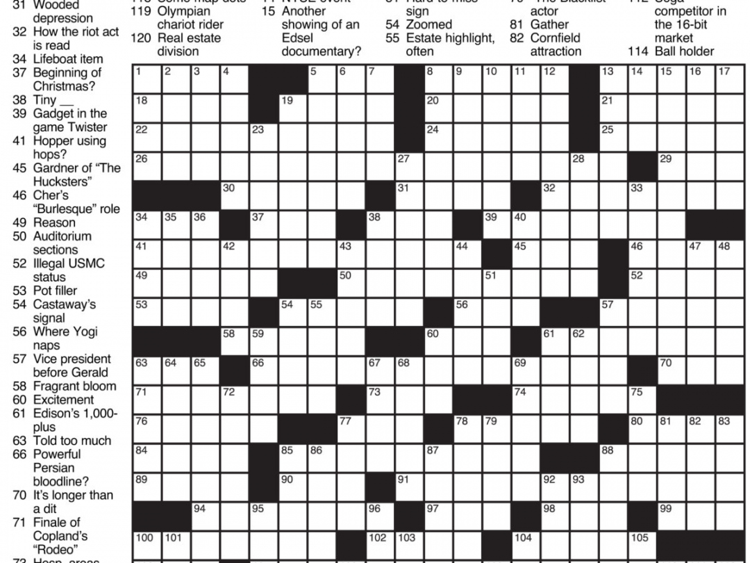 Los Angeles Times Sunday Crossword Puzzle - Tribune Content